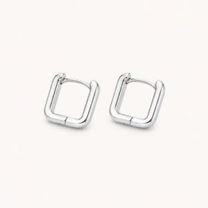 Caravanas aros cuadrados de plata