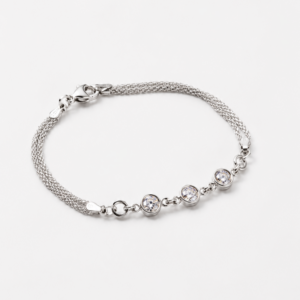Pulsera de plata con tres Circonias