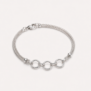 Pulsera de plata con tres aros